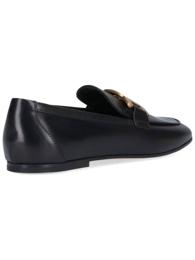 Kate Metal Logo Leather Loafers Black - TOD'S - BALAAN 5