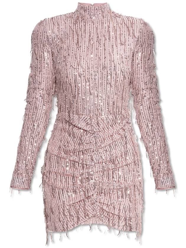 ROTATE Dress With Fringes And Shimmering Sequins, Women's, Pink - ROTATE - BALAAN 1