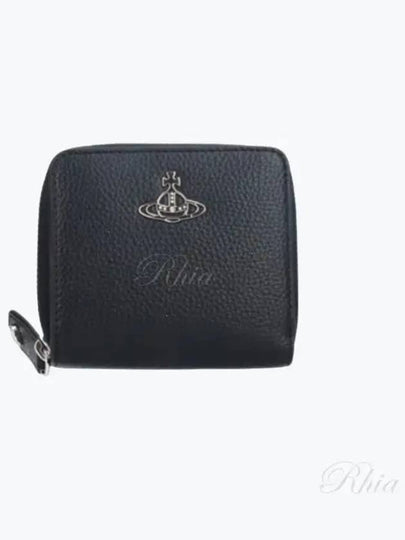 Logo Plaque Zip-Up Half Wallet Black - VIVIENNE WESTWOOD - BALAAN 2