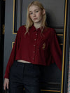 FW23 DRESSY CROP FRENCH BLOUSE WINE P00000VK - DEFEMME - BALAAN 3