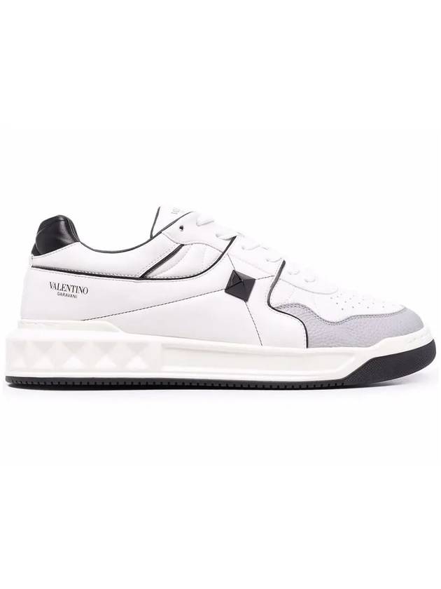 one stud nappa low top sneakers white - VALENTINO - BALAAN 3