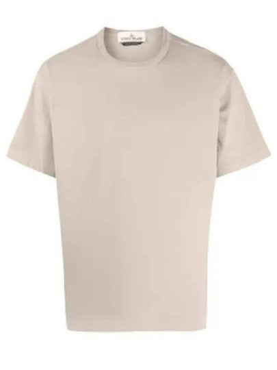 Micro Embroidered Logo Cotton Jersey Short Sleeve T-Shirt Dove Grey - STONE ISLAND - BALAAN 2