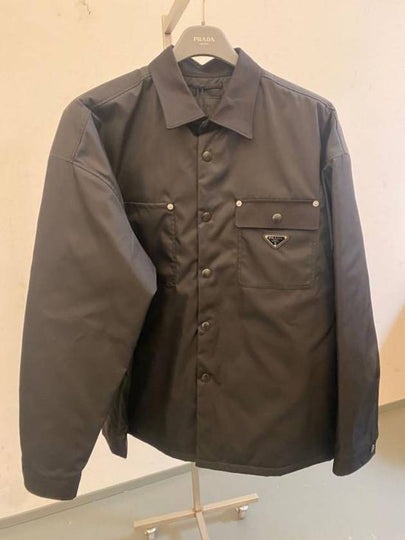 Triangle Logo Shirt Jacket Black - PRADA - BALAAN 2