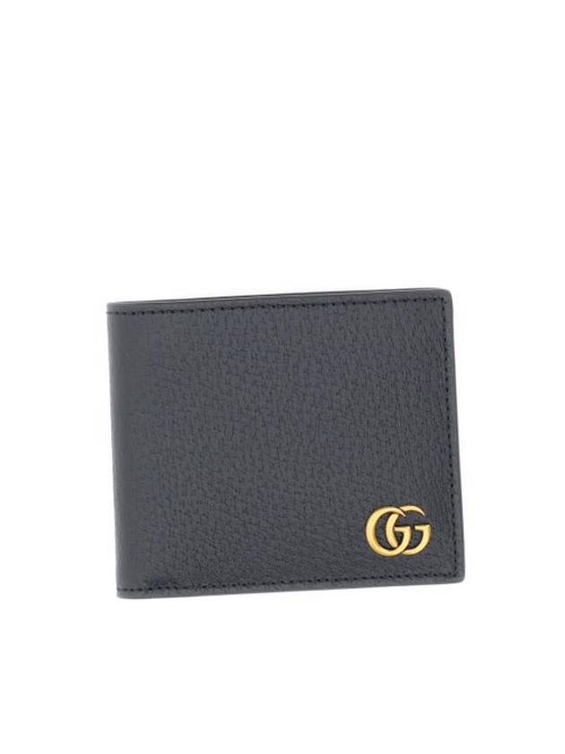 GG Marmont Leather Bi Fold Wallet Black Gold - GUCCI - BALAAN 3