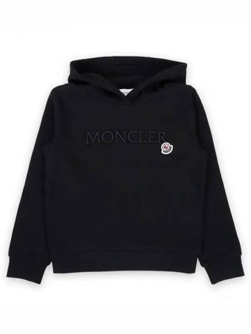 Kids Embroidered Logo Wappen Hood Sweatshirt Black 8G00014 899PS 999 8 10A 1217305 - MONCLER - BALAAN 1