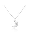 Sublima Moon Crystal Pendant Necklace Silver - SWAROVSKI - BALAAN 5