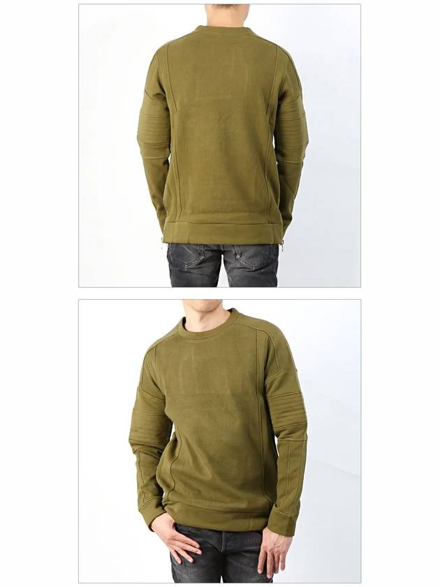 Side Zipper Biker Sweatshirt Khaki - BALMAIN - BALAAN 4