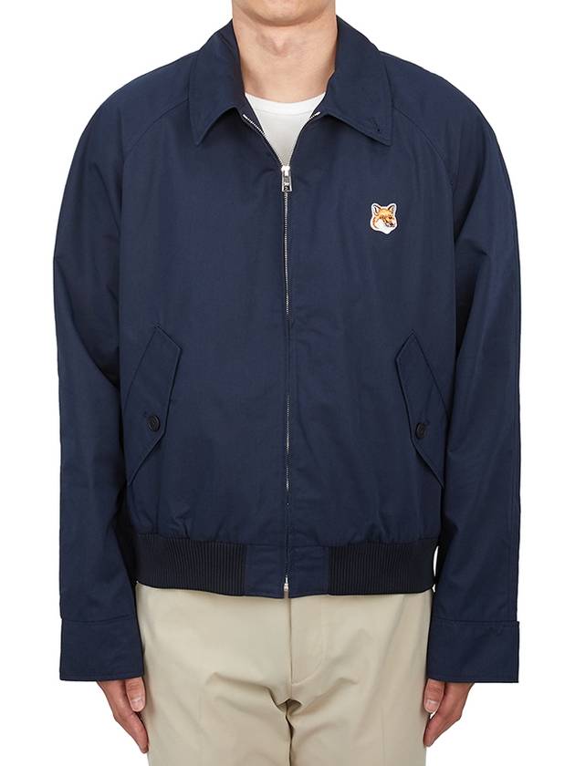 Harrington Zip-Up Jacket Navy - MAISON KITSUNE - BALAAN 3