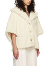 Aleggio Teddy Short Fur Cape White - MAX MARA - BALAAN 4