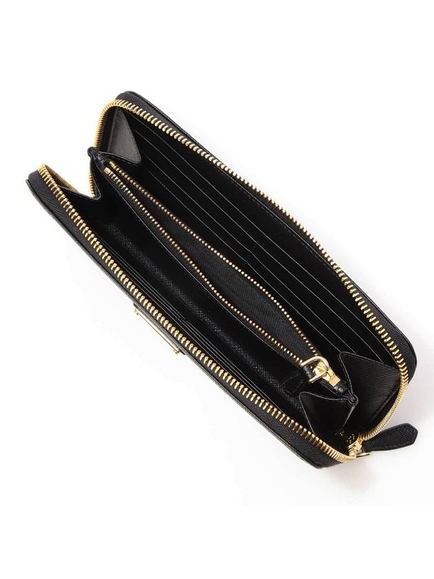 Saffiano Triangle Logo Long Wallet Black - PRADA - BALAAN 4