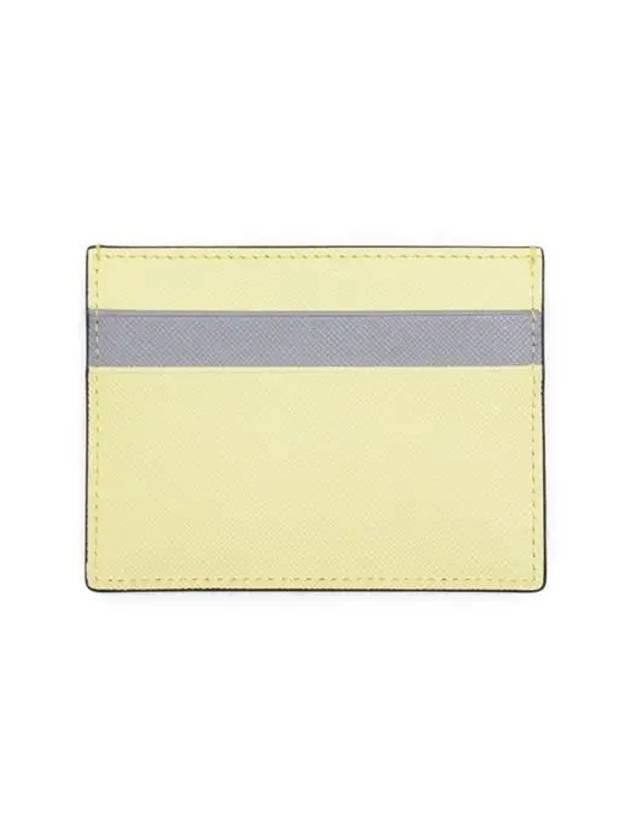 Bicolor Leather Card Wallet Yellow - MARNI - BALAAN 3