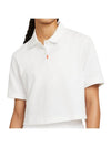 Women's Collar Crop Short Sleeve Polo Shirt White - NIKE - BALAAN 1