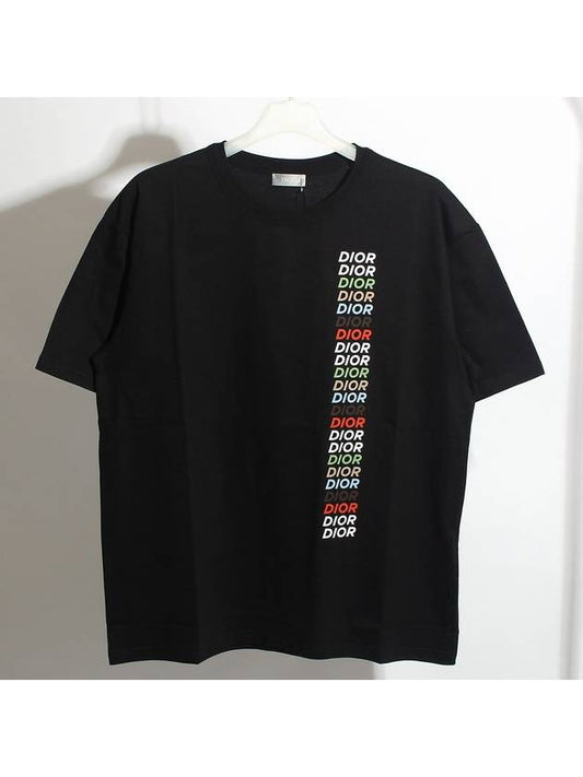 Multi Logo Short Sleeve T-Shirt Black - DIOR - BALAAN 2