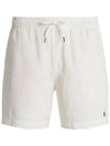 Embroidered Pony Logo Prepster Linen Shorts White - POLO RALPH LAUREN - BALAAN 1