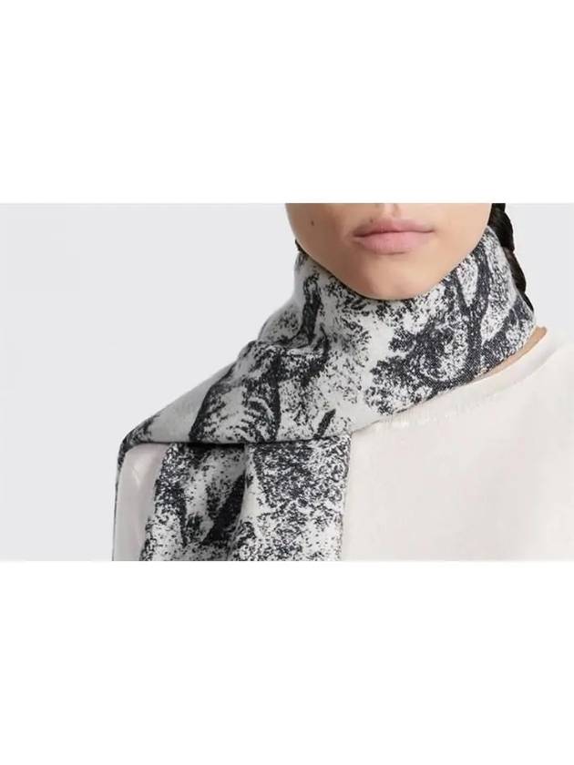 Toile De Jouy Sauvage Cashmere Wool Scarf Navy Blue - DIOR - BALAAN 6