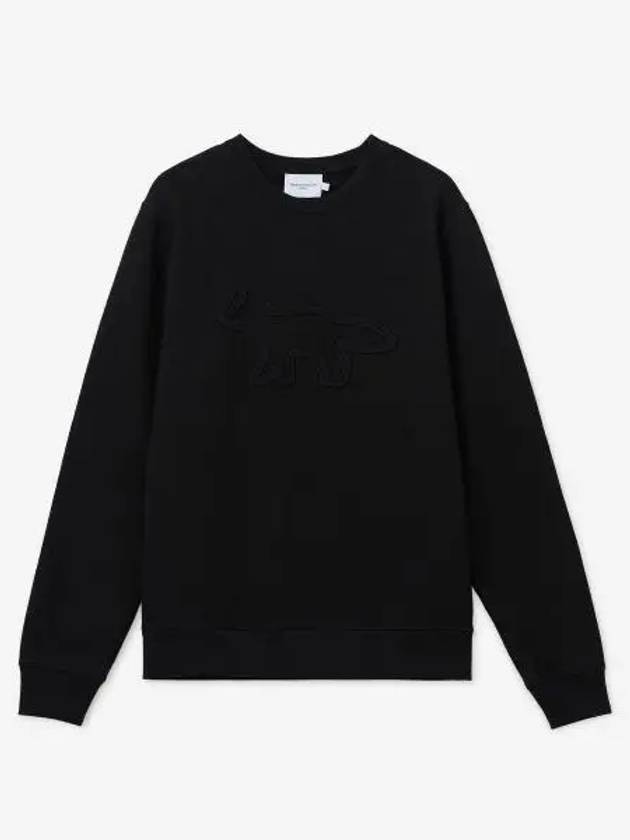 Contour Fox Patch Regular Sweatshirt Black - MAISON KITSUNE - BALAAN 2