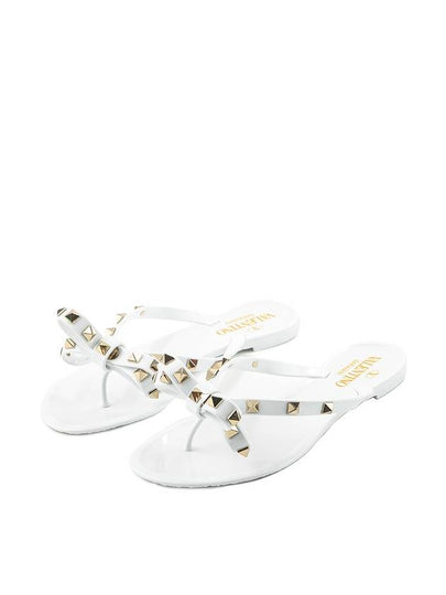 Women's Rockstud Flip Flops White - VALENTINO - BALAAN 2