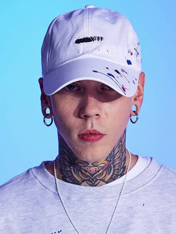 Unisex XXXY Painting Ball Cap White - LMN3011 - BALAAN 1