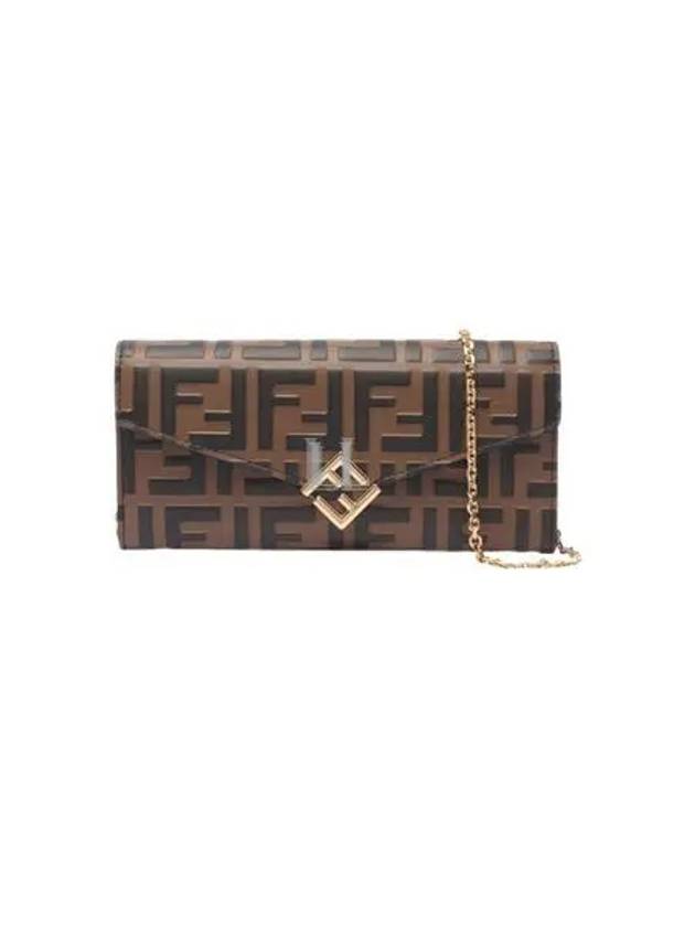 FF Diamond Continental Chain Cross Bag Brown - FENDI - BALAAN 2