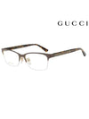 Eyewear Logo Patch Half Rimless Glasses Black Havana - GUCCI - BALAAN.