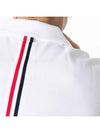 Men's Cotton Pique Center Bag Striped Short Sleeve Polo Shirt White - THOM BROWNE - BALAAN 5