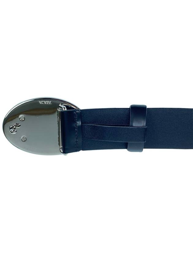 Logo Buckle Leather Belt Black - PRADA - BALAAN 5