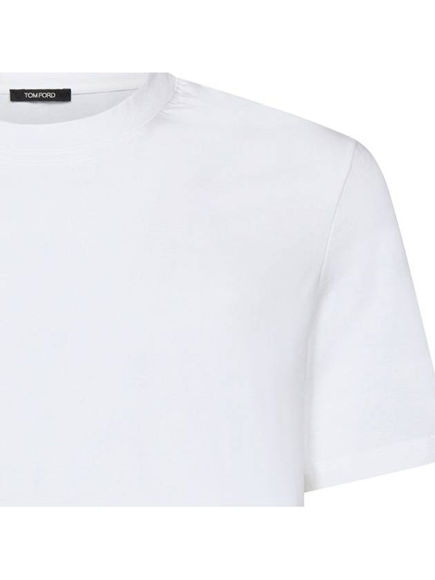 Cotton Modal Crew Neck Short Sleeve T-Shirt White - TOM FORD - BALAAN 4