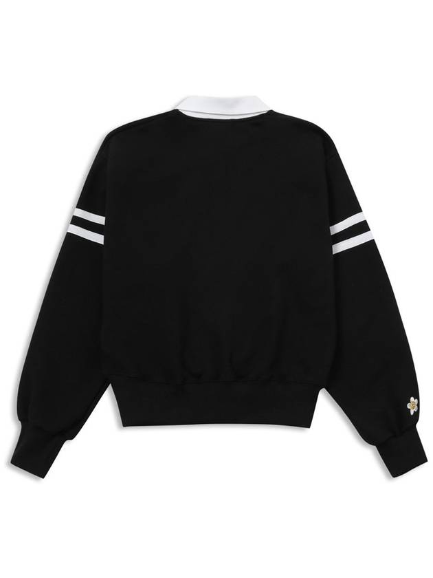 Line PK Sweatshirt Collar Long Sleeve T-Shirt Black MCSS24TS2BK - MACKY - BALAAN 3