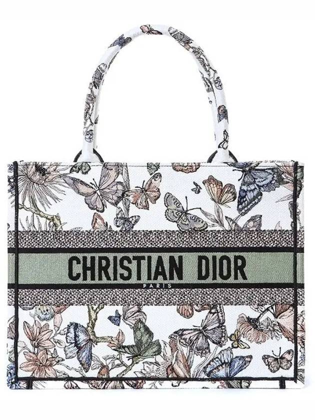 Toile De Jouy Mexico Embroidery Medium Book Tote Bag White - DIOR - BALAAN 2