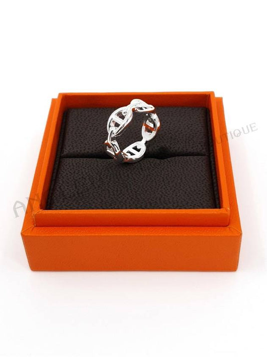 Small Chaine D'Ancre Enchainee Ring Silver - HERMES - BALAAN 2