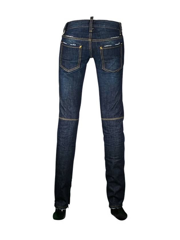 Hem Zipper Skinny Jeans Navy - DSQUARED2 - BALAAN 3