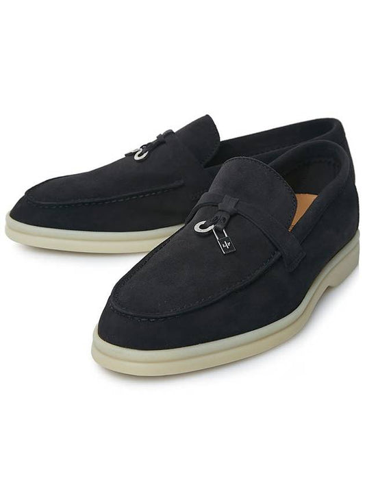 Summer Charms Walk Suede Loafers Black - LORO PIANA - BALAAN 2