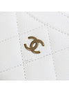 Women's Classic Gold Hardware Caviar Card Wallet White - CHANEL - BALAAN 9