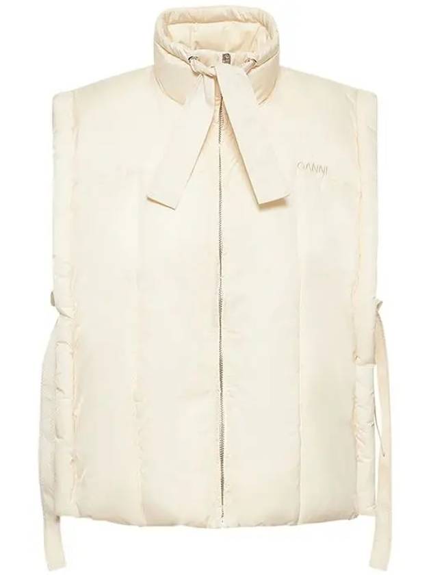 Logo embroidery vest beige - GANNI - BALAAN 2