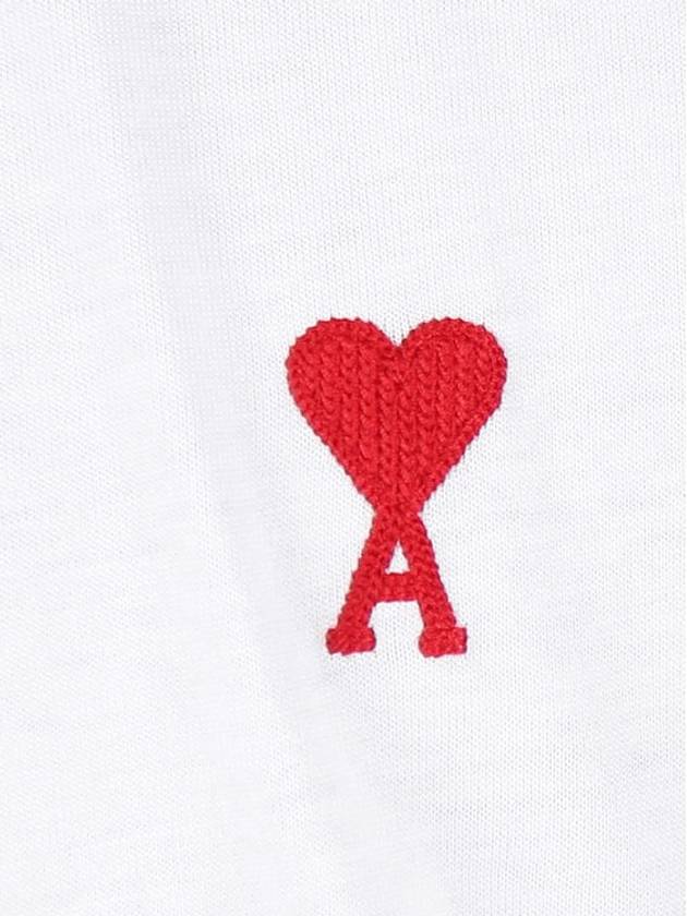 Small Heart Logo Short Sleeve T-Shirt White - AMI - BALAAN 7