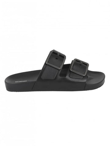 Men's Mallorca Buckle Sandals Slippers Black - BALENCIAGA - BALAAN 1