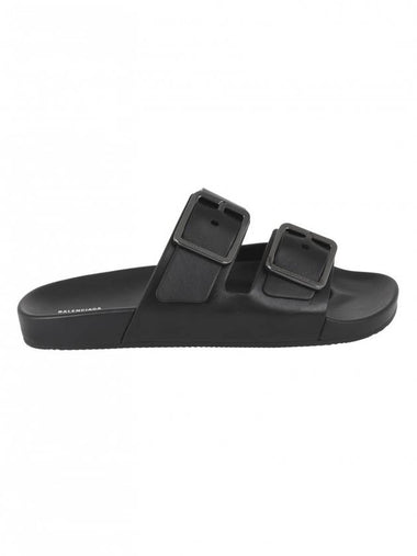 Men's Mallorca Buckle Sandals Slippers Black - BALENCIAGA - BALAAN 1