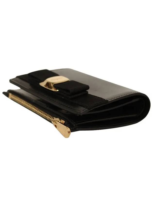 Vara Bow Half Wallet Black - SALVATORE FERRAGAMO - BALAAN 4