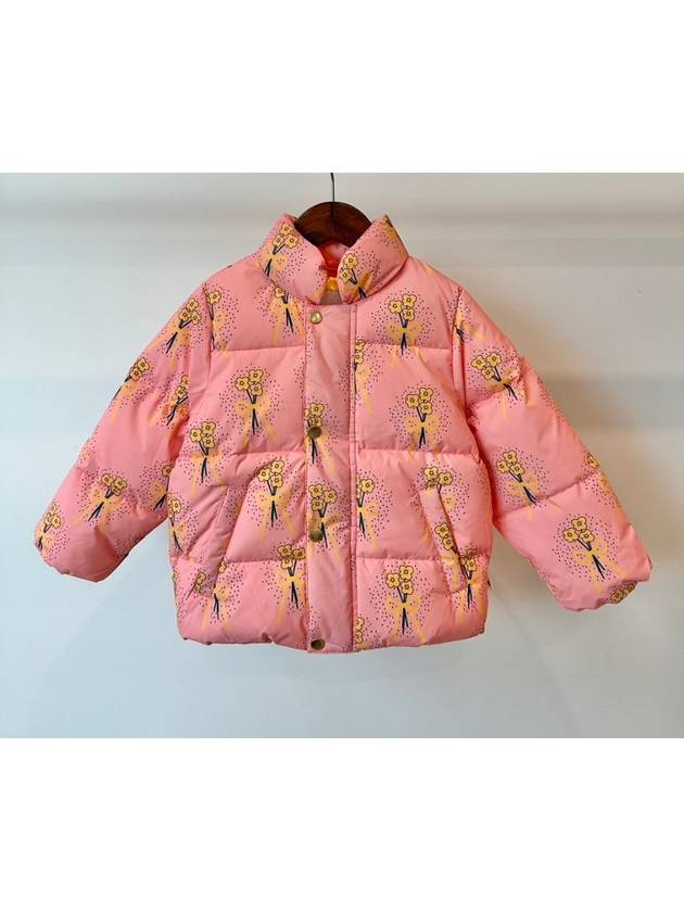 WINTER FLOWERS Puffer Padded Jacket 2471011328 Pink - MINI RODINI - BALAAN 1