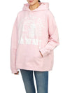 Women's Logo Print Organic Cotton Hoodie Pink - GANNI - BALAAN 5