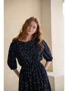 Caisienne Heart Neck Flower Frill Long One Piece_Navy - CAHIERS - BALAAN 5