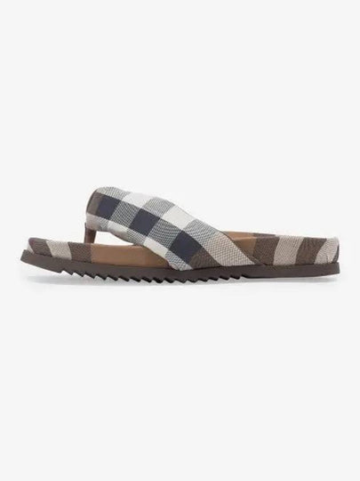 Check Pattern Cotton Flip Flops Brown - BURBERRY - BALAAN 2