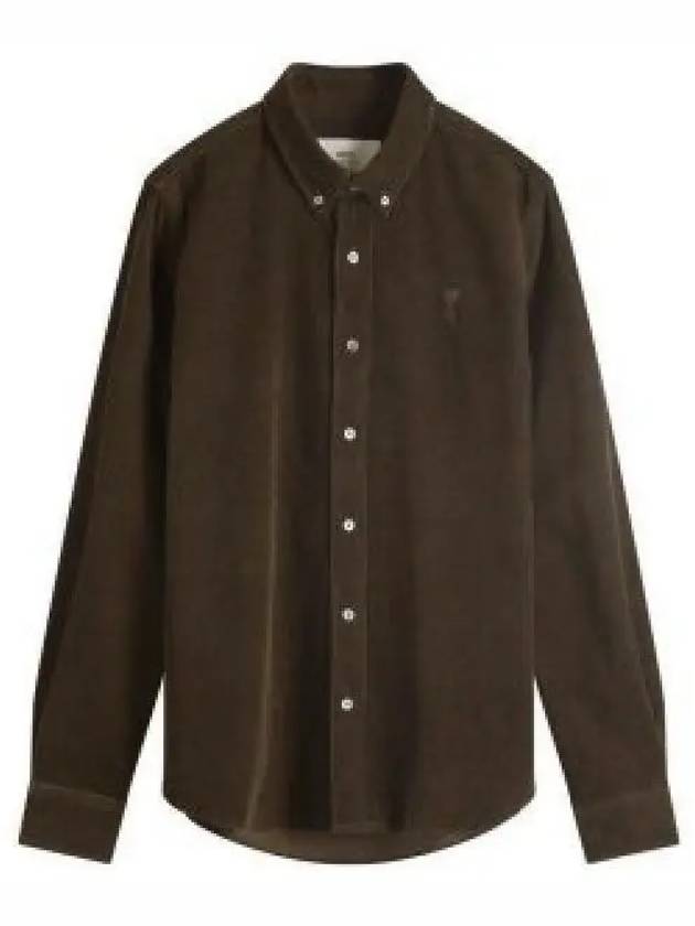 long sleeve shirt USH060 CO0089 221 DARK COFFEE - AMI - BALAAN 2