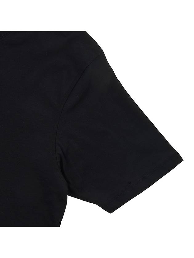 Small Logo Print Short Sleeve T-Shirt Black - CP COMPANY - BALAAN 6