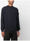 Wappen Patch Crew Neck Cotton Sweatshirt Black - STONE ISLAND - BALAAN 5