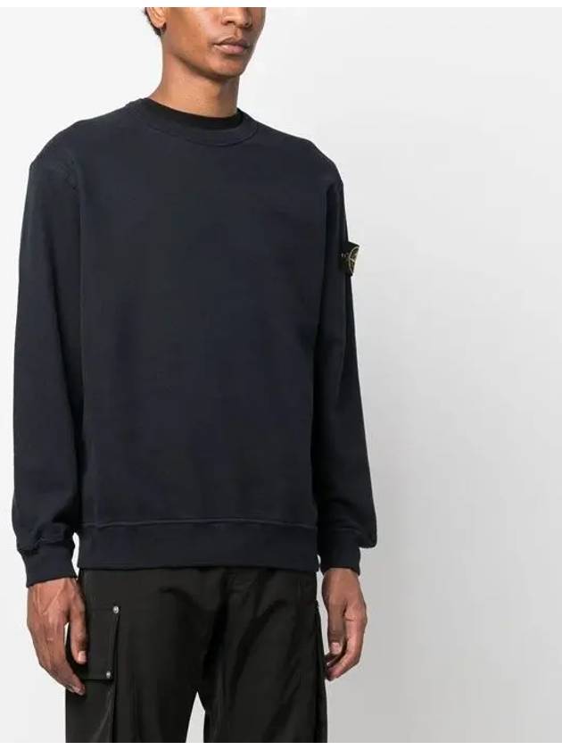 Wappen Patch Crew Neck Cotton Sweatshirt Black - STONE ISLAND - BALAAN 5