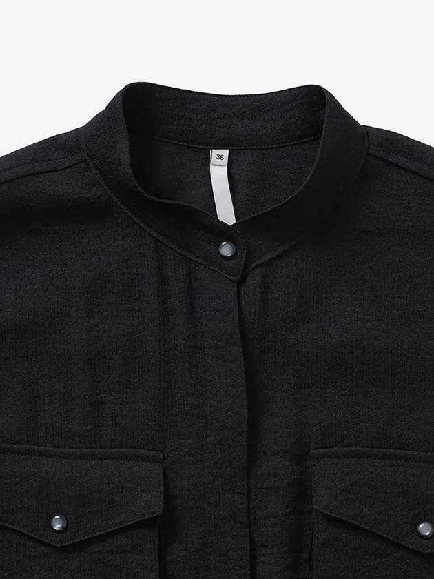 Relaxed Officer Pocket Blouse Black - NOIRER FOR WOMEN - BALAAN 11