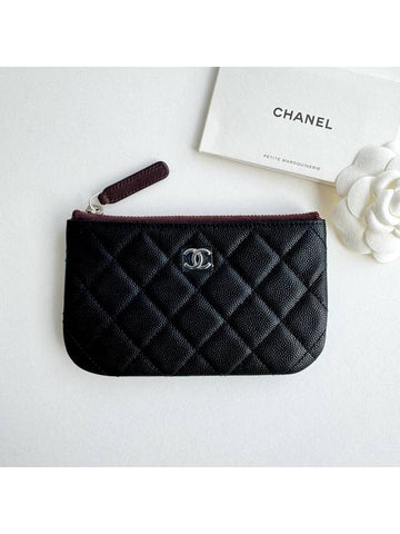 Classic mini pouch black caviar silver plate AP4020 - CHANEL - BALAAN 1