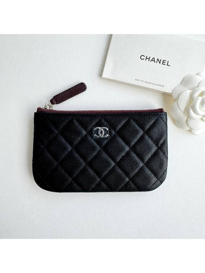 Silver CC Logo Small Calfskin Pouch Bag Black - CHANEL - BALAAN 2