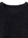 Fluffy Overfit Long Sleeve T-Shirt Black - NOIRER - BALAAN 5